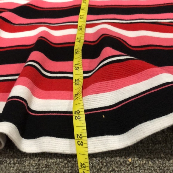 Michael Kors peplum sleeveless top red pink black stripe zip back Small - Picture 10 of 10